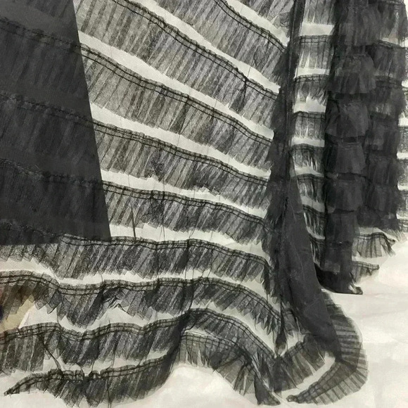 Portia and Scarlett PS1973 Black Ruffled Translucent Gown Size 4 - Picture 11 of 13